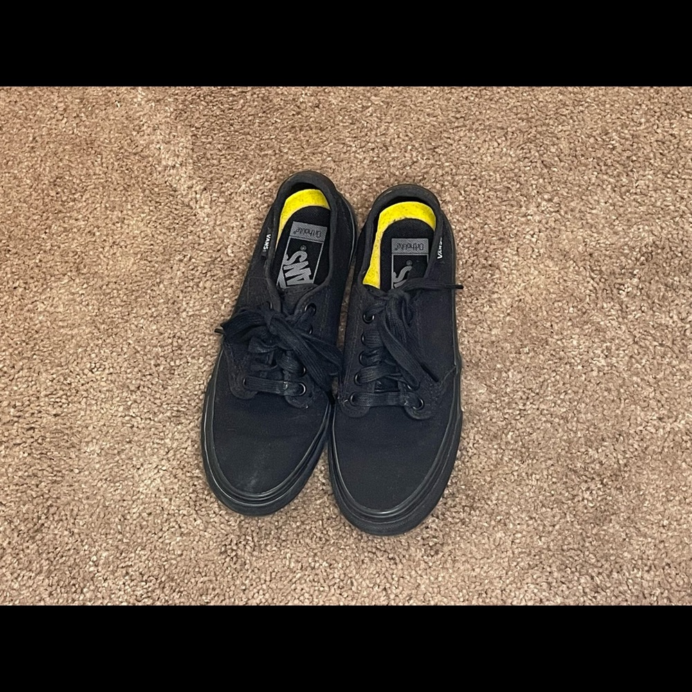 Black/Black Vans Skate Authentic with Ortholite Soles